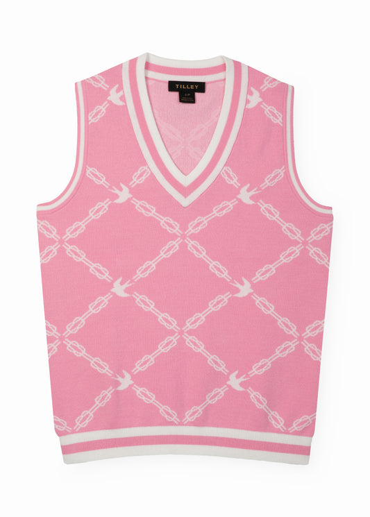 Birdie Jacquard Vest - Pink