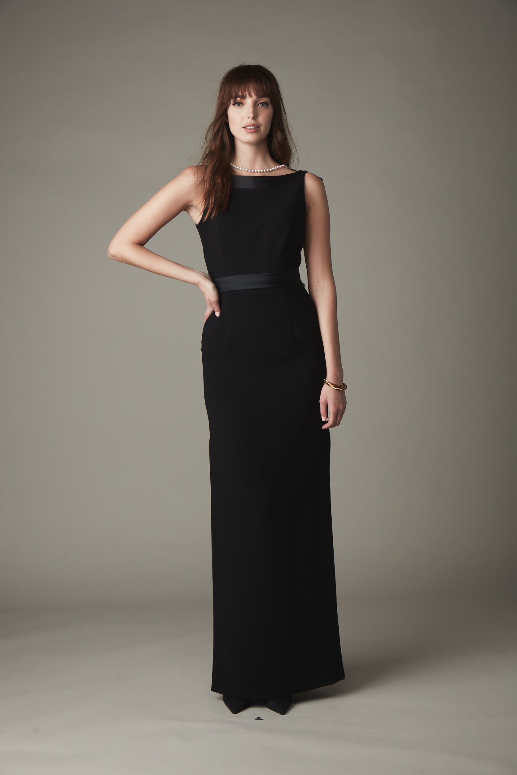 Vivien Column Dress - Black