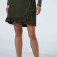 Ruffle Front Skirt - Olive Pink Tartan