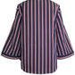 Bell Sleeve Shirt 3/4 Sleeve - Navy/Red Pink Tartan