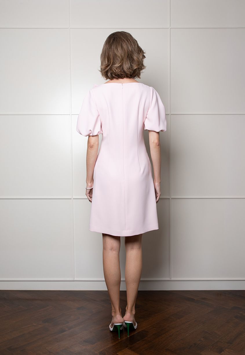 Bow Front A-Line Dress - Pink Pink Tartan