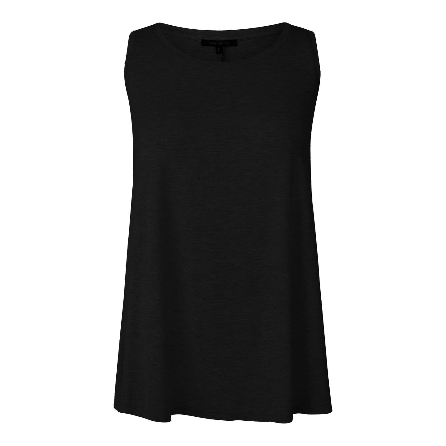 Tank A-line Drape - Black Pink Tartan