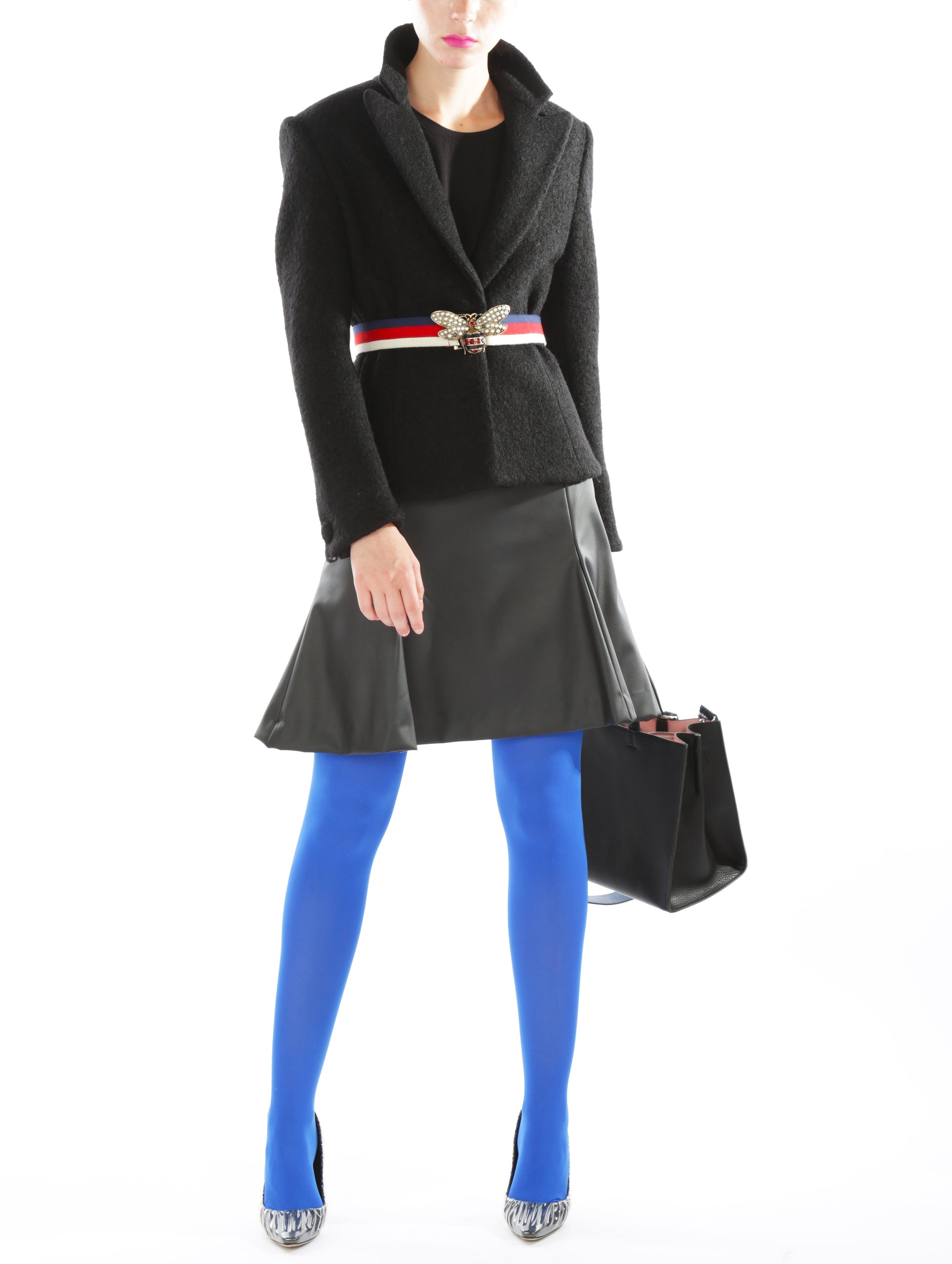 Boucle Jacket - Black Pink Tartan