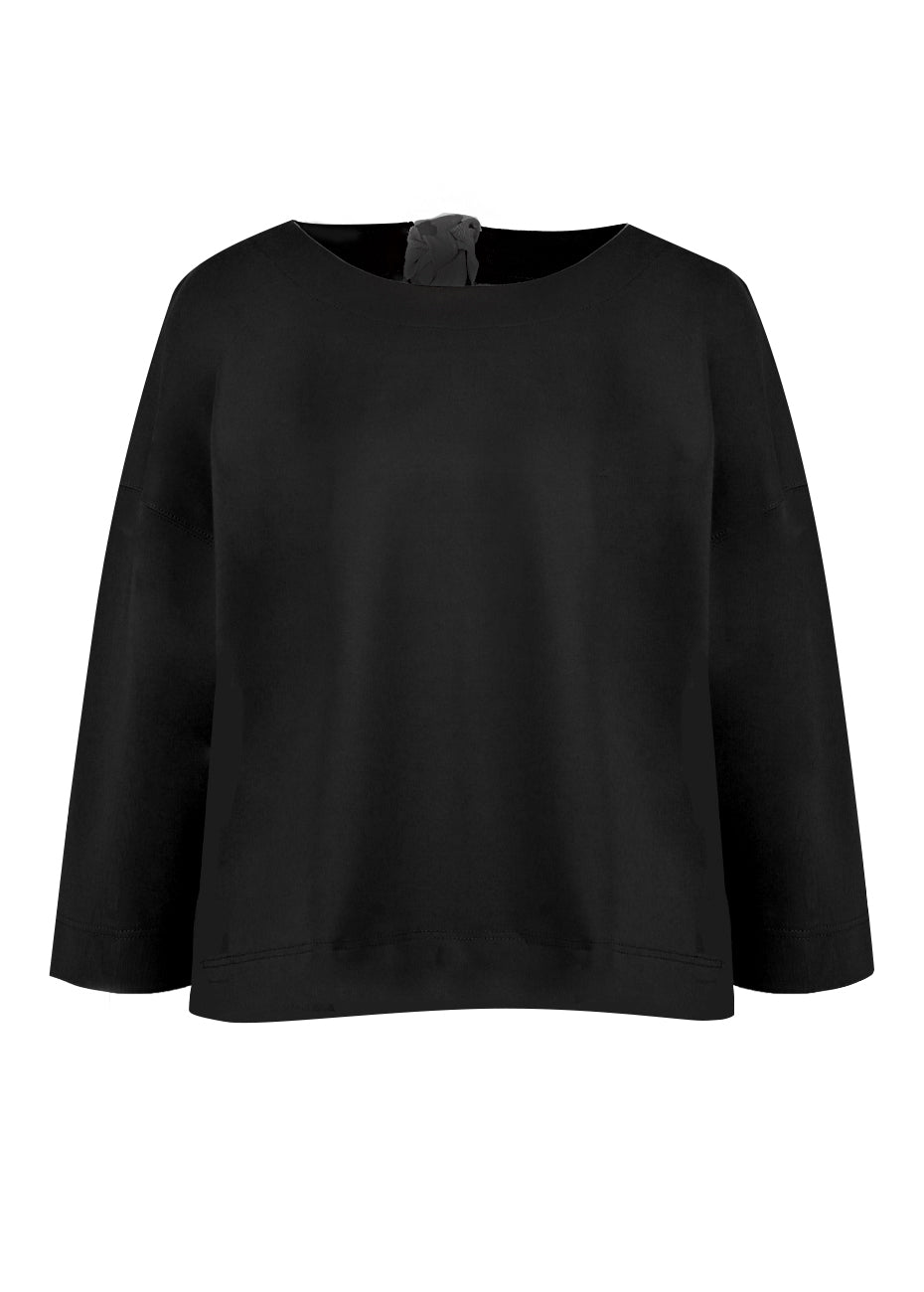Designer Ponte Pullover  - Black Pink Tartan