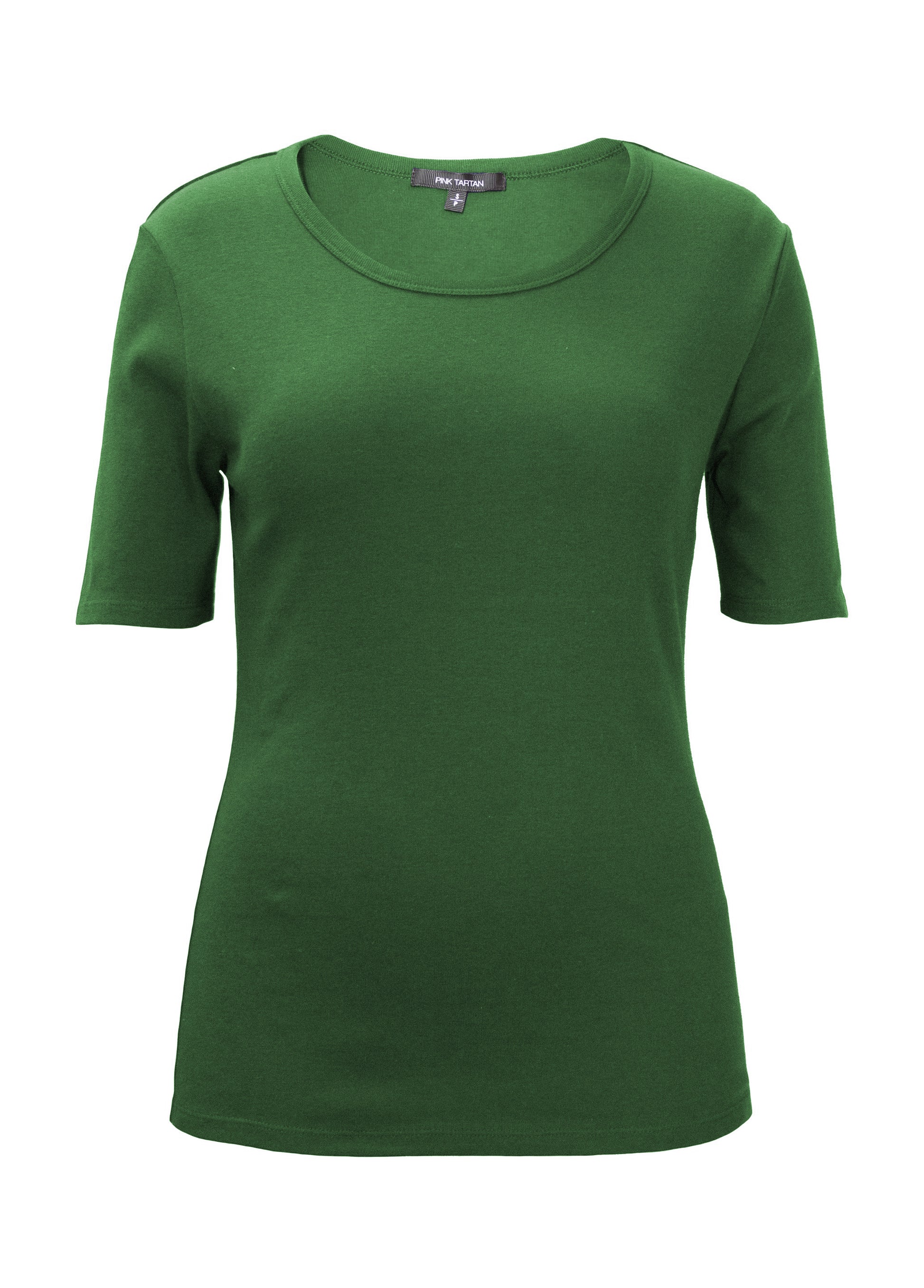 Basic Rib T-Shirt - Green Pink Tartan