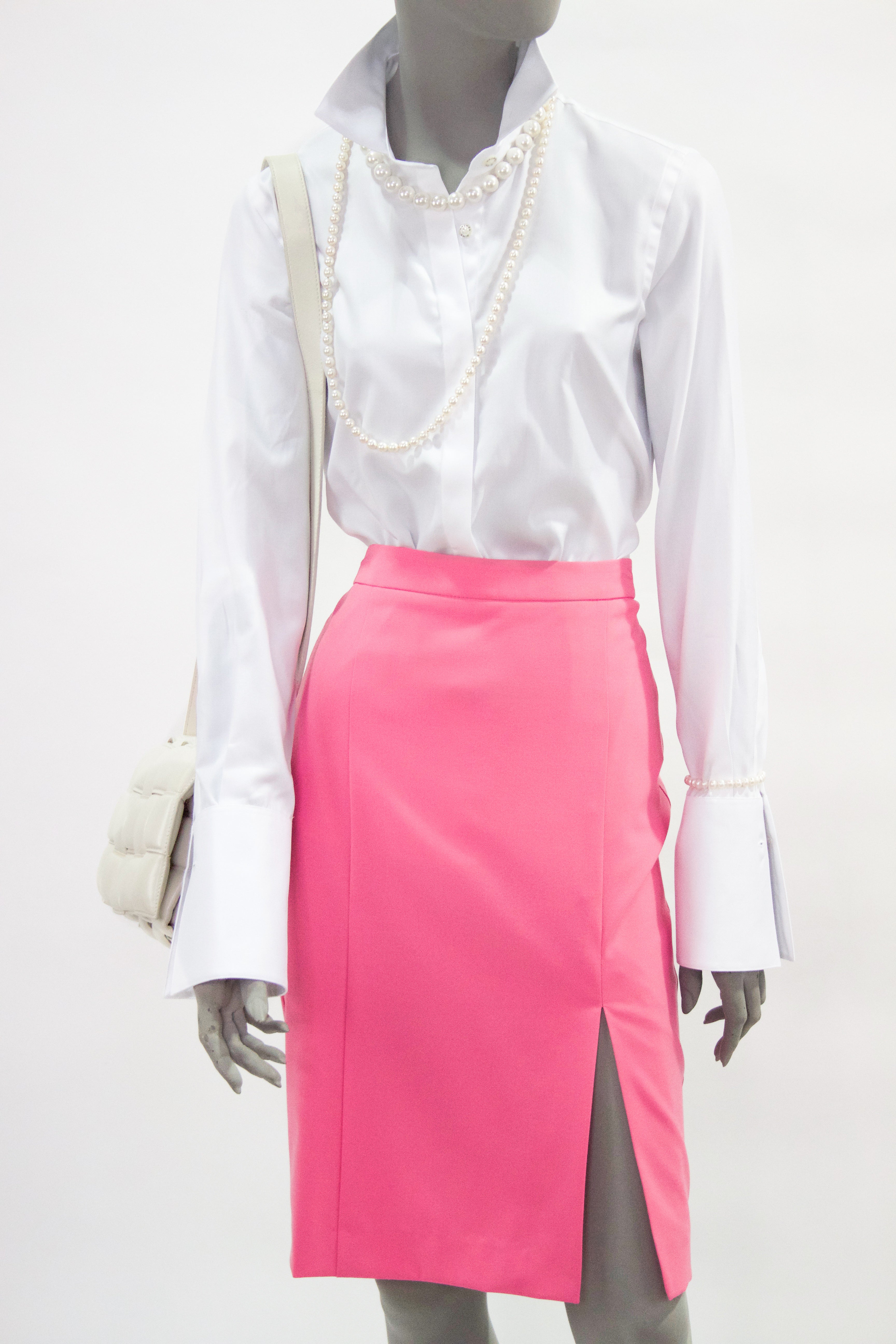 Hot pink clearance eyelet pencil skirt