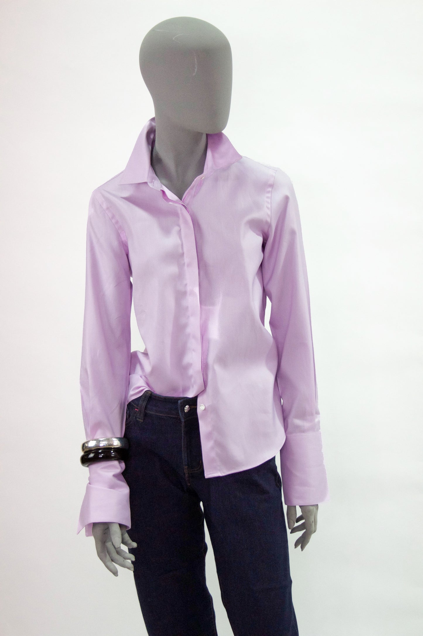 Newport Mini Twill Shirt - Pale Mauve Pink Tartan