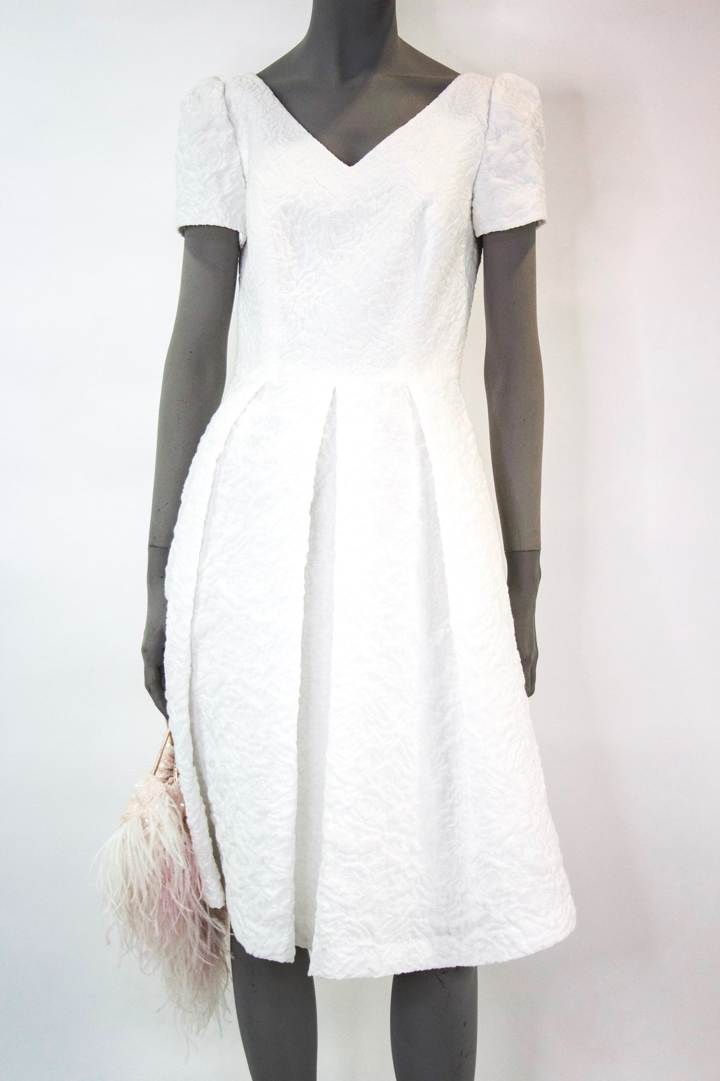 Marissa Short Sleeve Dress - White Pink Tartan
