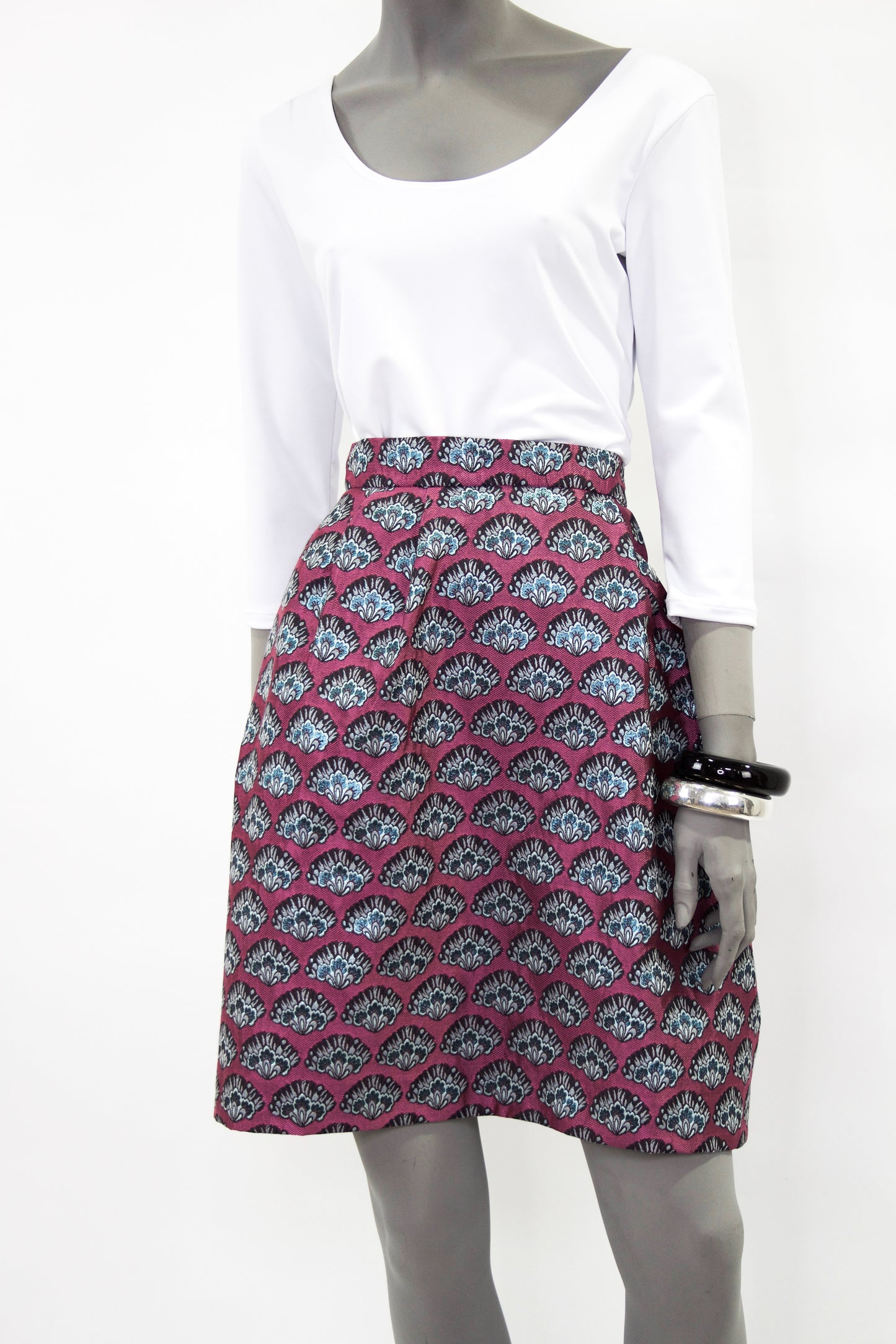 Jacquard Skirt - Purple & Blue Pink Tartan