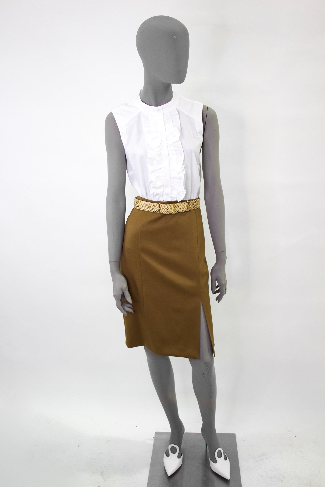 Khaki beige pencil skirt sale