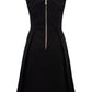 Taffeta V-Neck Cocktail Dress - Black Pink Tartan