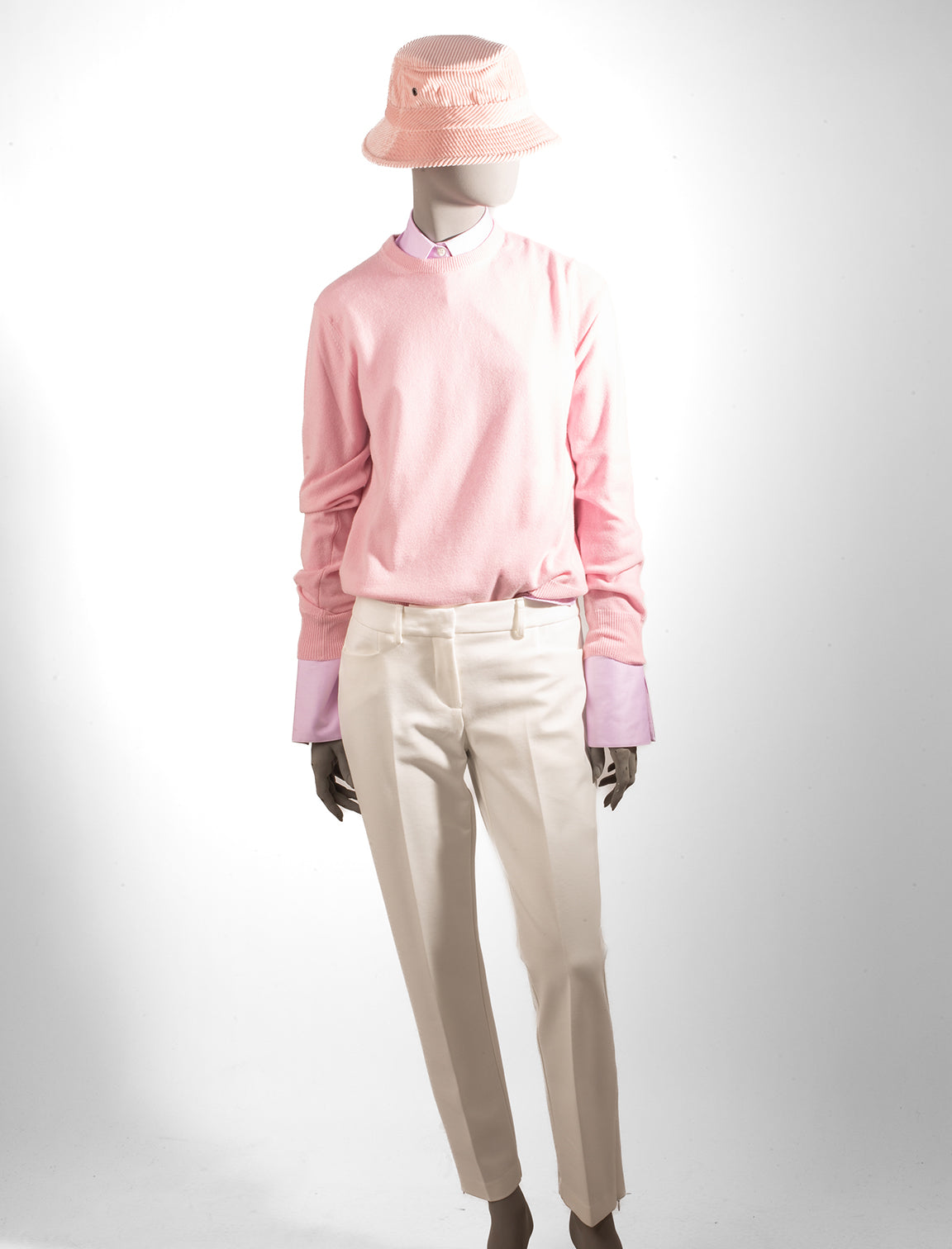 Tilley Italian Cashmere Crew - Pink Pink Tartan