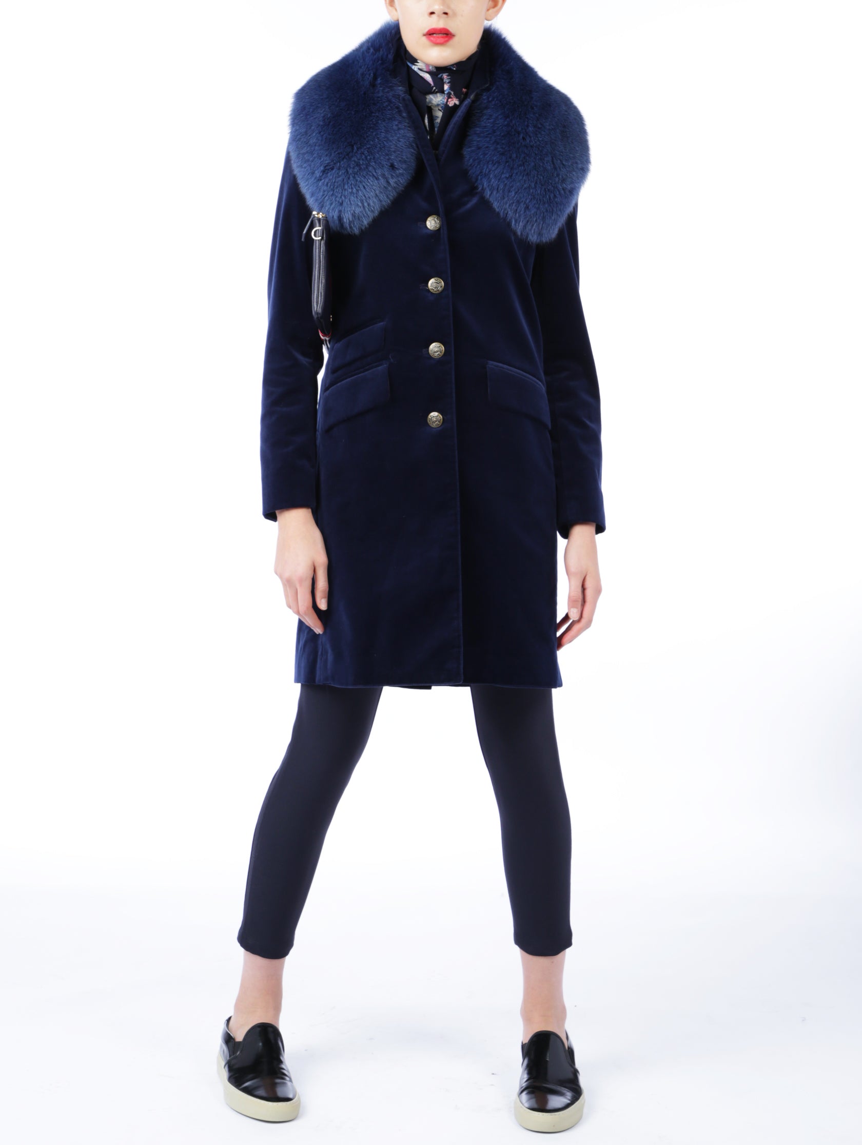 Navy shop velvet coat