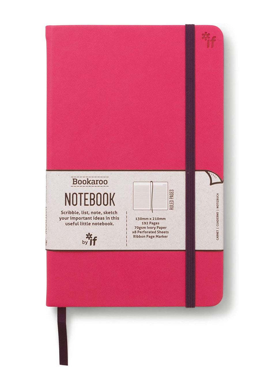 Notebook with Pocket Pink Tartan