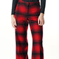 Flannel Pant - Red & Black Check Pink Tartan