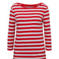 3/4 Sleeve Striped T-shirt - Red/White Pink Tartan