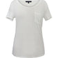 Scoop Pocket T-Shirt - White Pink Tartan