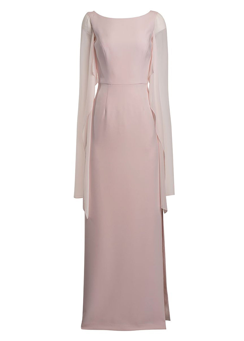 Sheer Cape Gown Dress - Pink Pink Tartan