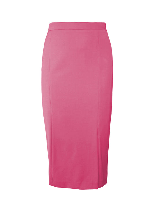 Front Slit Pencil Skirt - Pink Pink Tartan