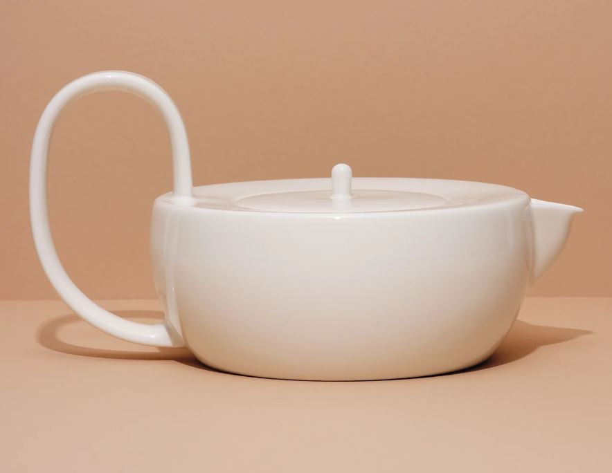 FORS Large Teapot - White Pink Tartan