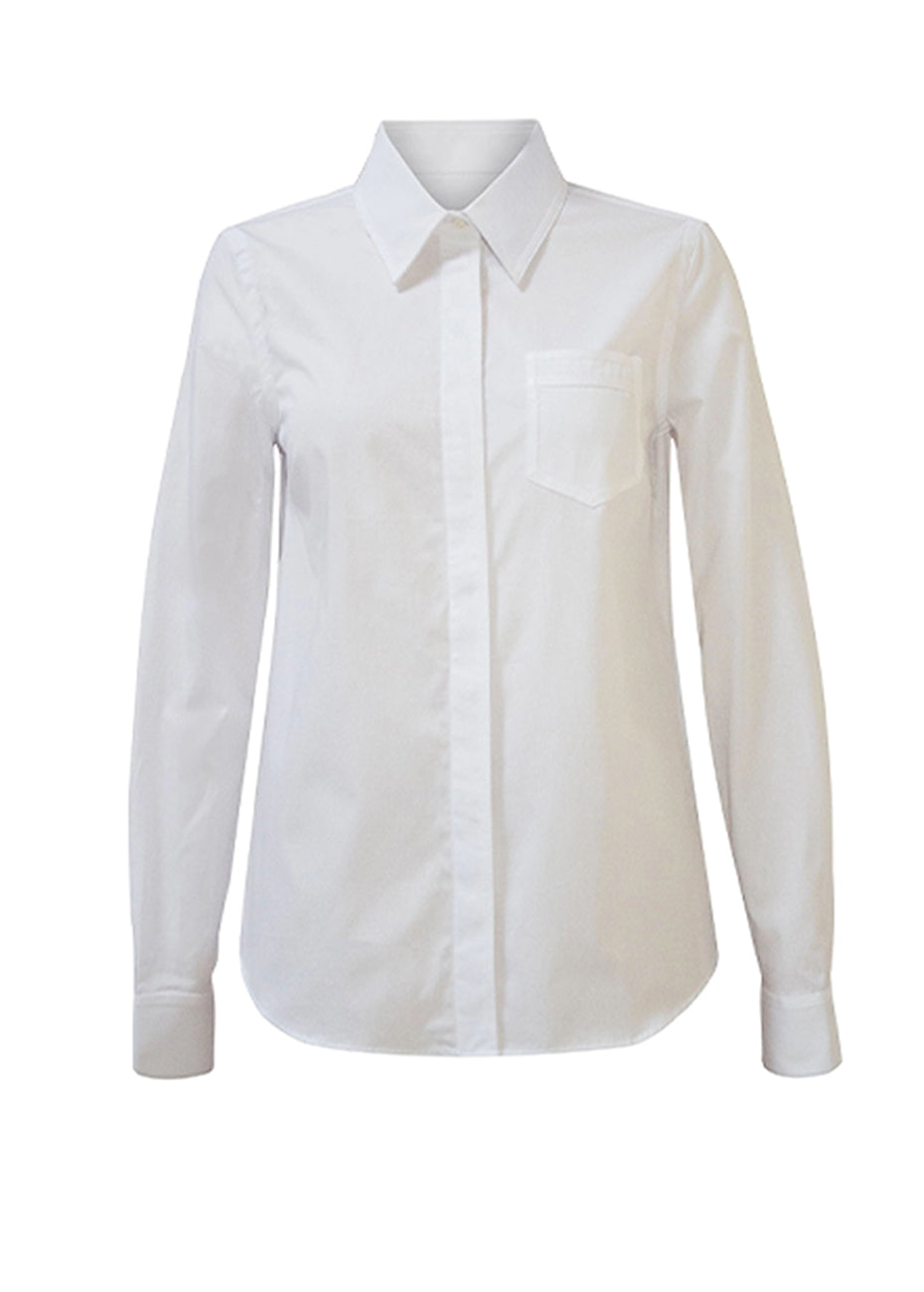 Trompe L'Oeil Shirt- White/White Pink Tartan