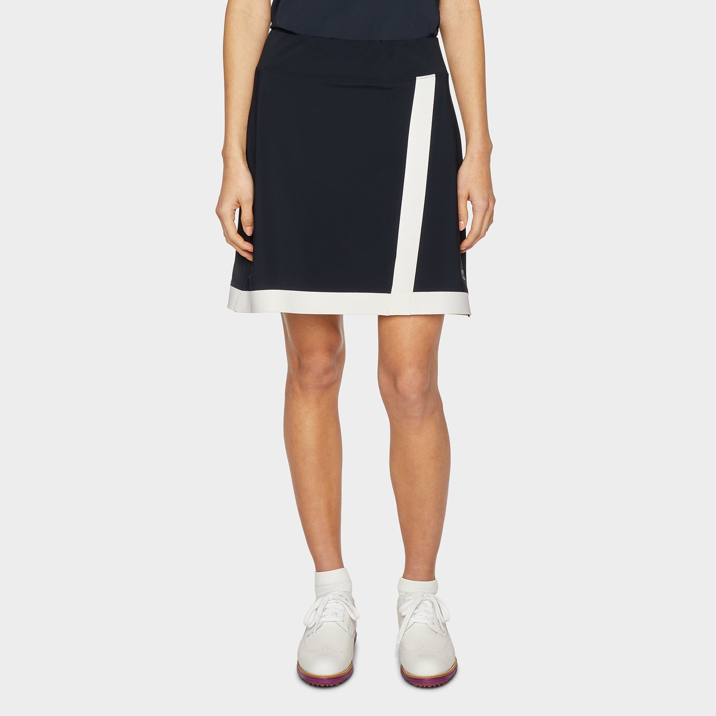 Contrast Stripe Skort - Navy Pink Tartan