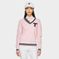 Contrast Bar Stripe V-Neck Sweater - Pink Pink Tartan