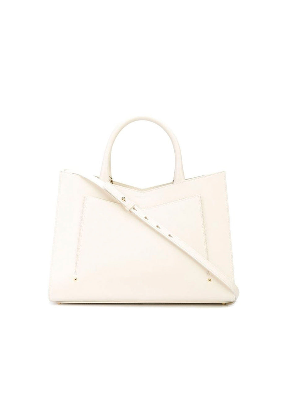 Plissé Toy Tote Bag Ivory Pink Tartan